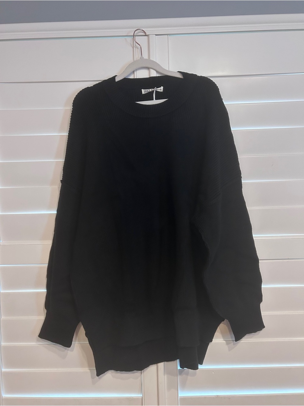 Grace Karin Oversized Sweater Black Size 2XL